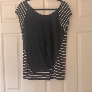 Lauren Conrad Blue & White Striped Top